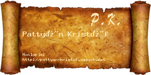 Pattyán Kristóf névjegykártya