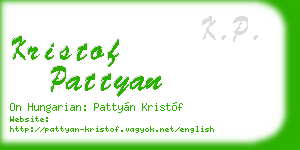 kristof pattyan business card