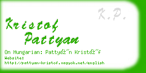 kristof pattyan business card